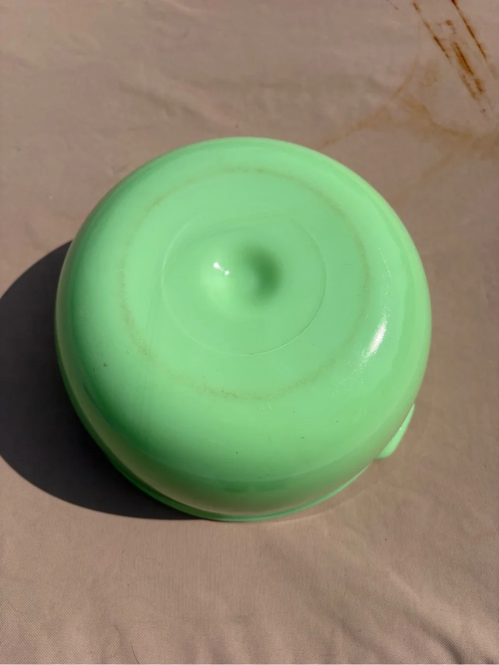 Vintage McKee Jadeite Glass Mixing Bowl made specifically to fit a Sunbeam